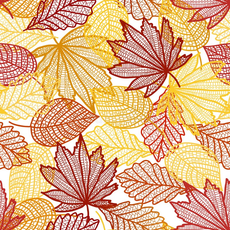 Seamless Pattern Maple Leaf Stock Illustration Illustration of