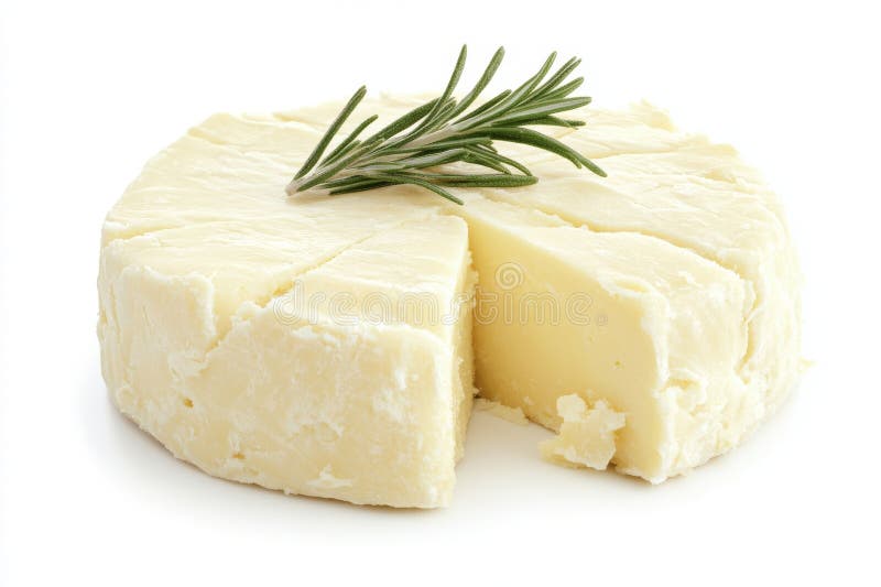 On a white background, a piece of cheese that is delicious is isolated royalty free stock photos