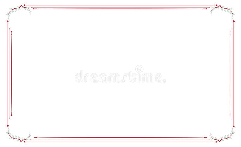 Rectangle Red Minimalist Page Border Background Stock Vector