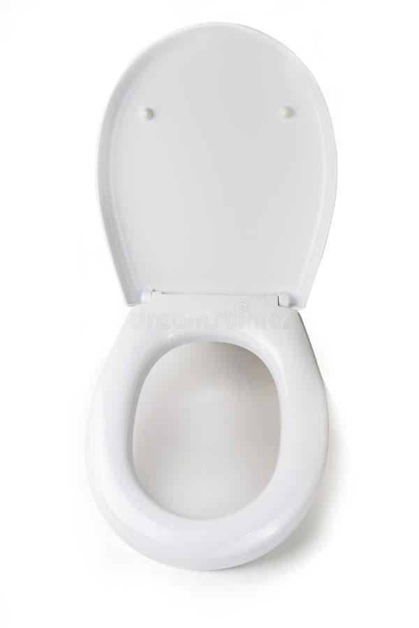 On A White Background, A Toilet Lid. Closeup. Isolation Stock Image