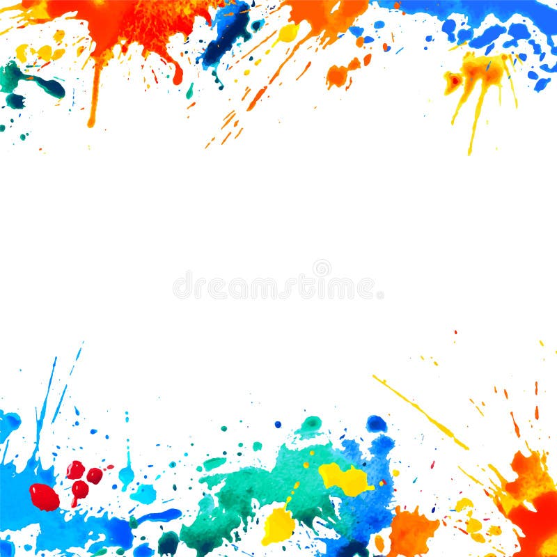 White Background with Watercolor Splash Paint Stock Vector