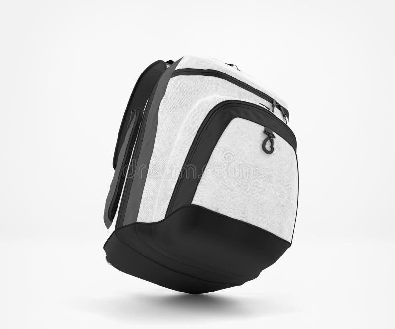 White Backpack Mockup, Blank School Backpack Traveling Bag, 3d