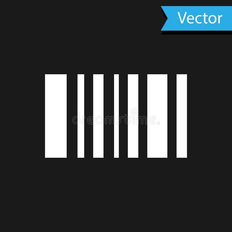 White Barcode Icon Isolated on Transparent Background. Vector