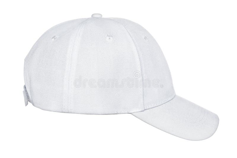 White Baseball Cap 4 View Isolated Stock Image Image of side, view