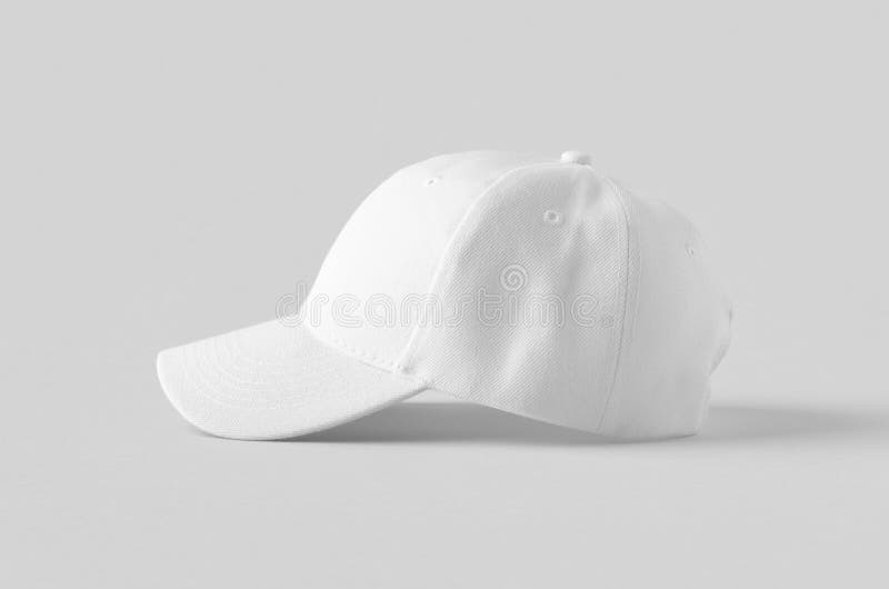 Download White Baseball Cap Mockup On A Grey Background Stock Image ...