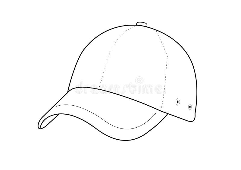 White Baseball Cap, Vector, Corel Draw Stock Vector - Illustration of ...