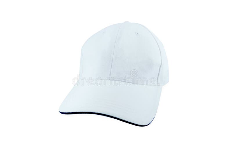White Baseball Hat Isolated on a White Background Stock Image - Image