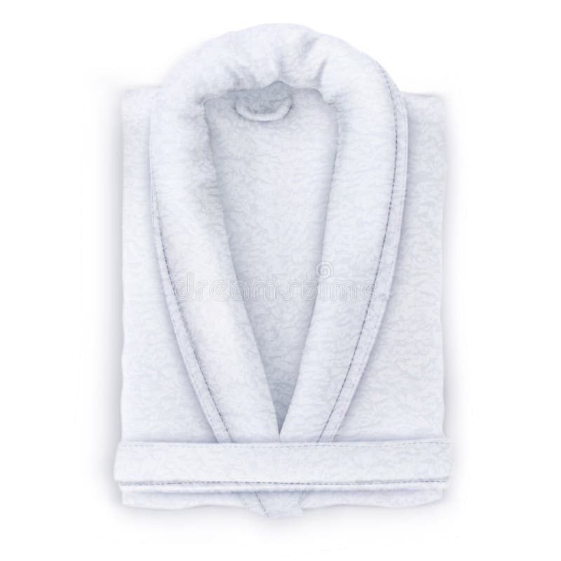 Clean Folded Bathrobe Isolated on White Stock Photo Image of