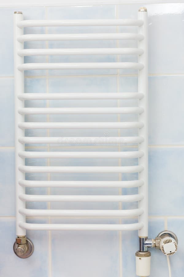 White bathroom heater stock photo. Image of warmth, plumber 202991248