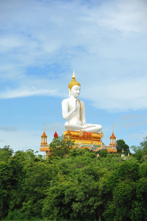 White Big Buddha Statue in Thailand Public Stock Photo Image of
