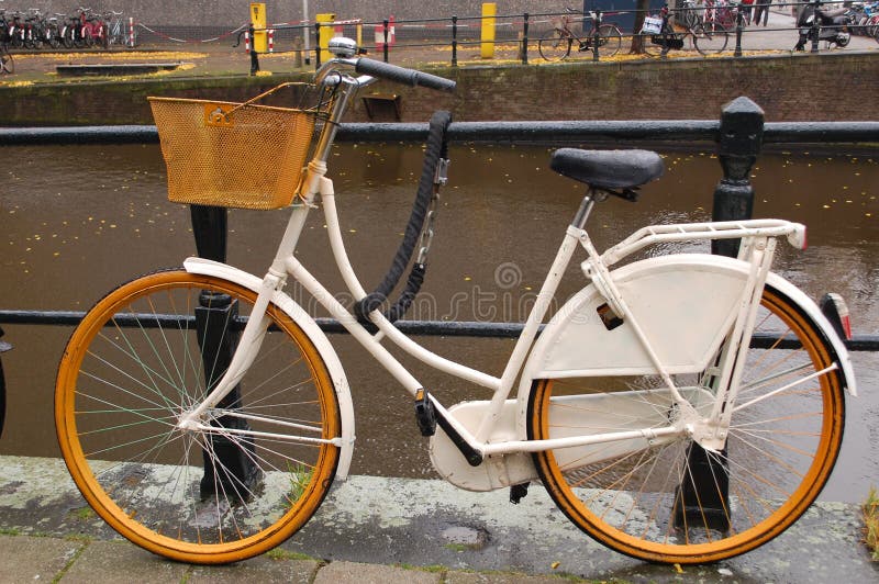 A white bike in Amsterdam