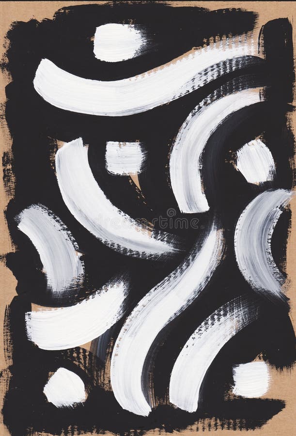 White black dots and lines paint abstract