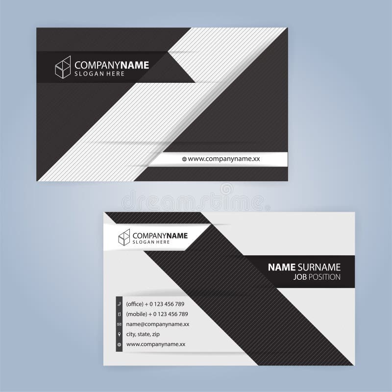 White and Black Modern Business Card Template, Editorial Stock Image