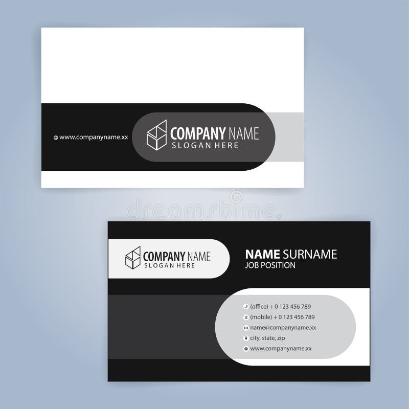 White and Black Modern Business Card Template, Editorial Photo