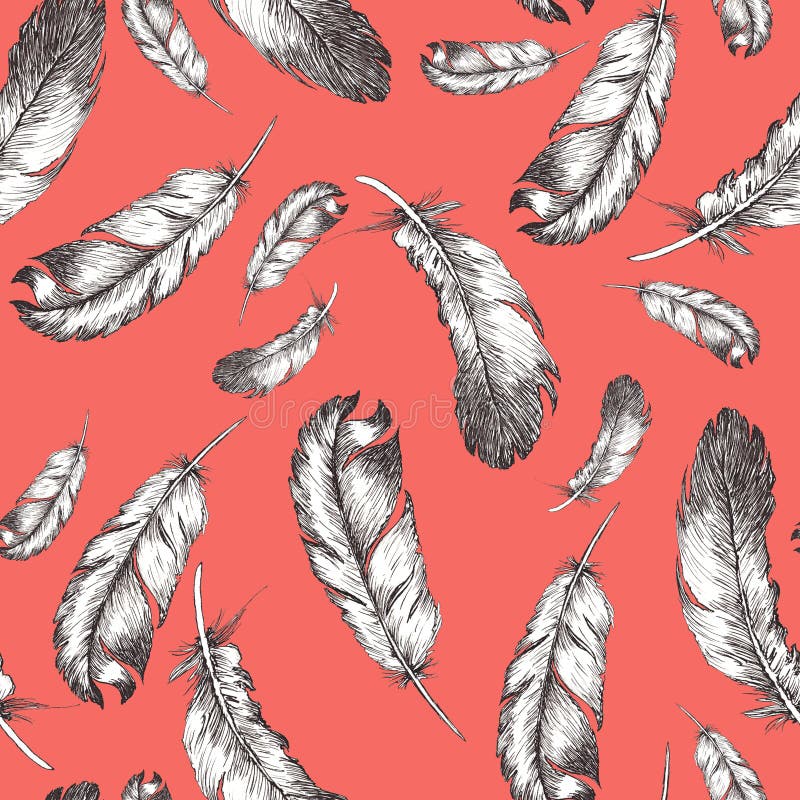 coral coloured feathers