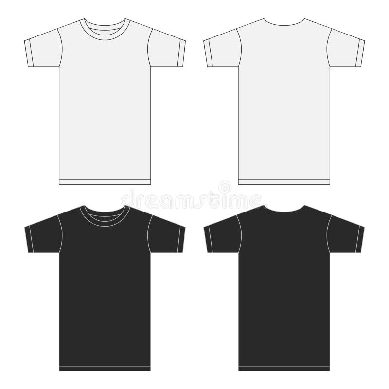 Download White And Black T Shirt Template Collection Vector Eps10 Illustration Stock Vector Illustration Of Unisex Tshirt 185554486