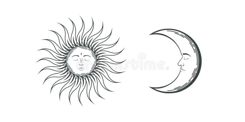 Sun Moon And Stars Clipart Black And White - Draggolia