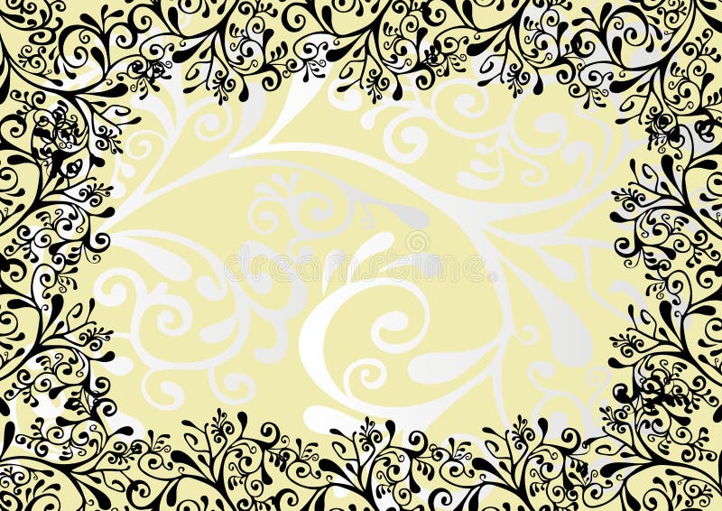 White, black and yellow ornament