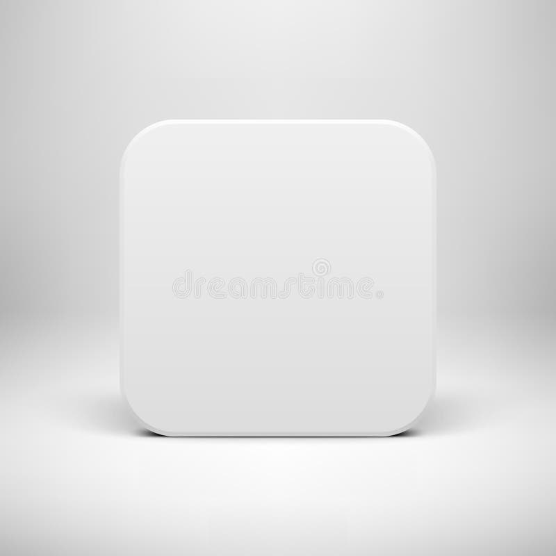 White Blank App Icon Button Template Stock Vector Illustration of