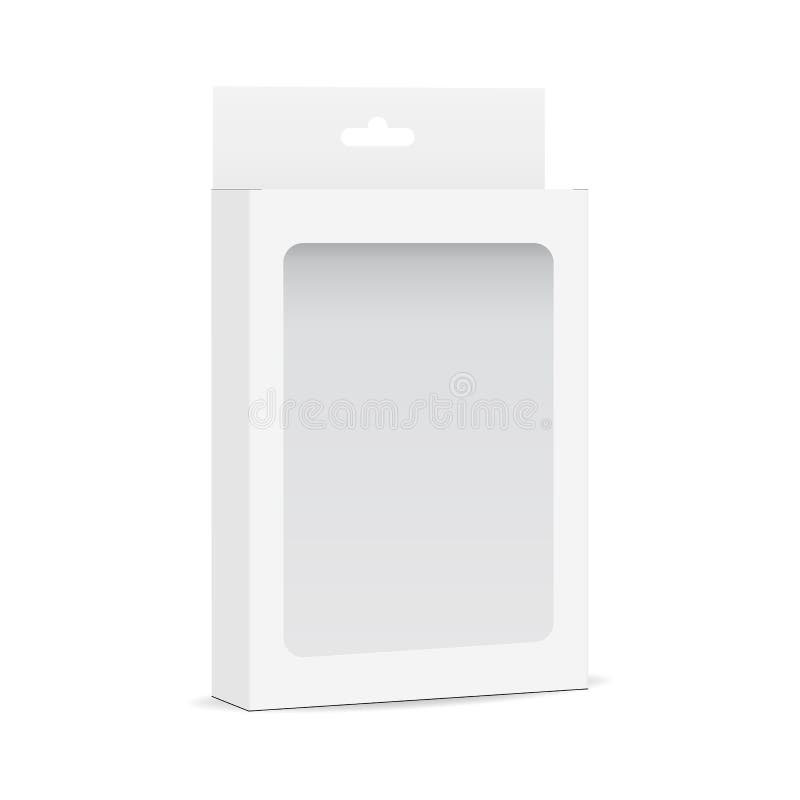 Download White Package Box With Window. Mockup Template Stock ...
