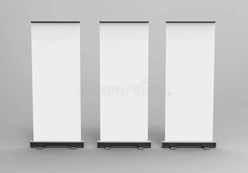 White blank empty high resolution Business Roll Up and Standee Banner display mock up Template for your Design Presentation. royalty free illustration White blank empty high resolution Business Roll Up and Standee Banner display mock up Template for your Design Presentation. royalty free illustration