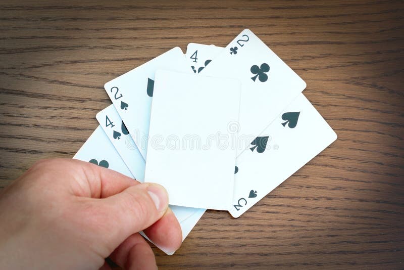 Download White Blank Mock-up Card In Dealers Hand Stock Image ...