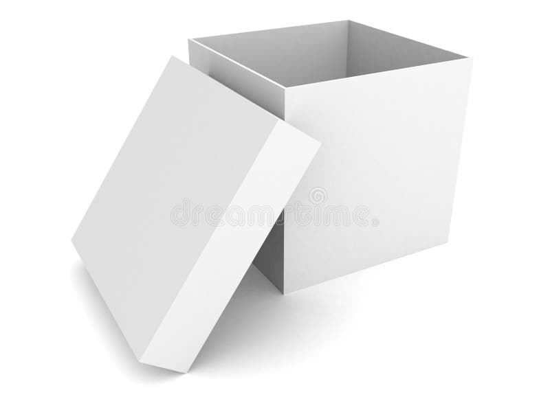 White blank open box over white background royalty free illustration