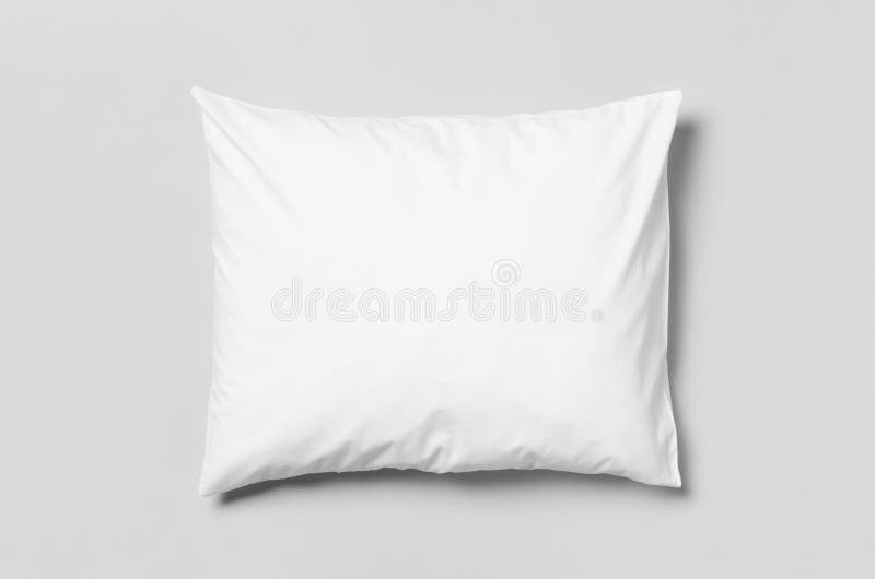 White blank pillowcase mockup. Grey background