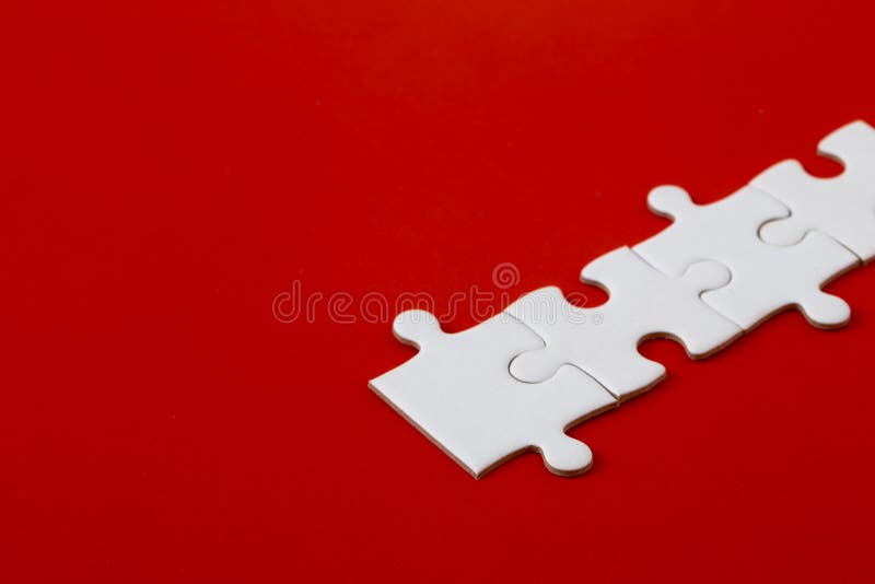White Puzzle Pieces On A Red Background Stock Photo Image Of Health