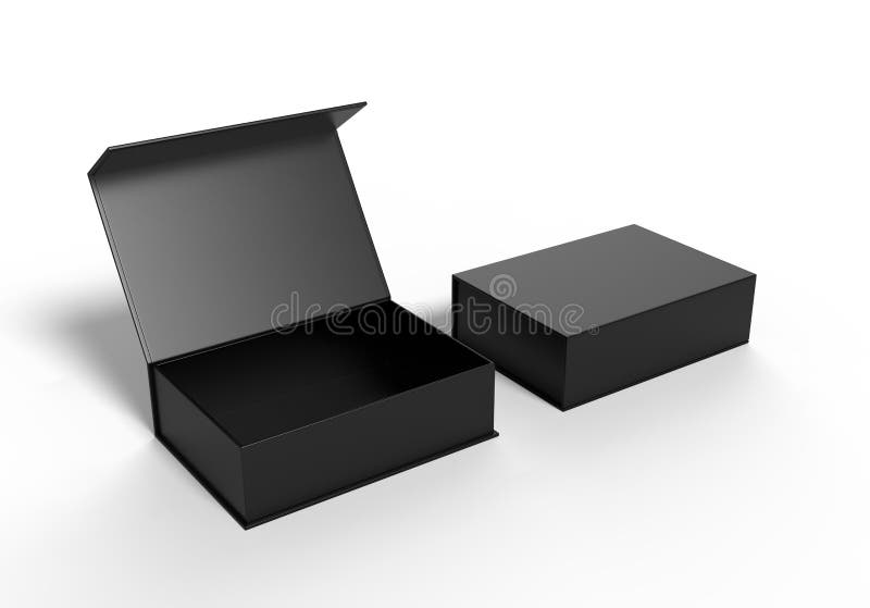 Download Rectangular Cardboard Box Mock Up With Open Lid Stock ...