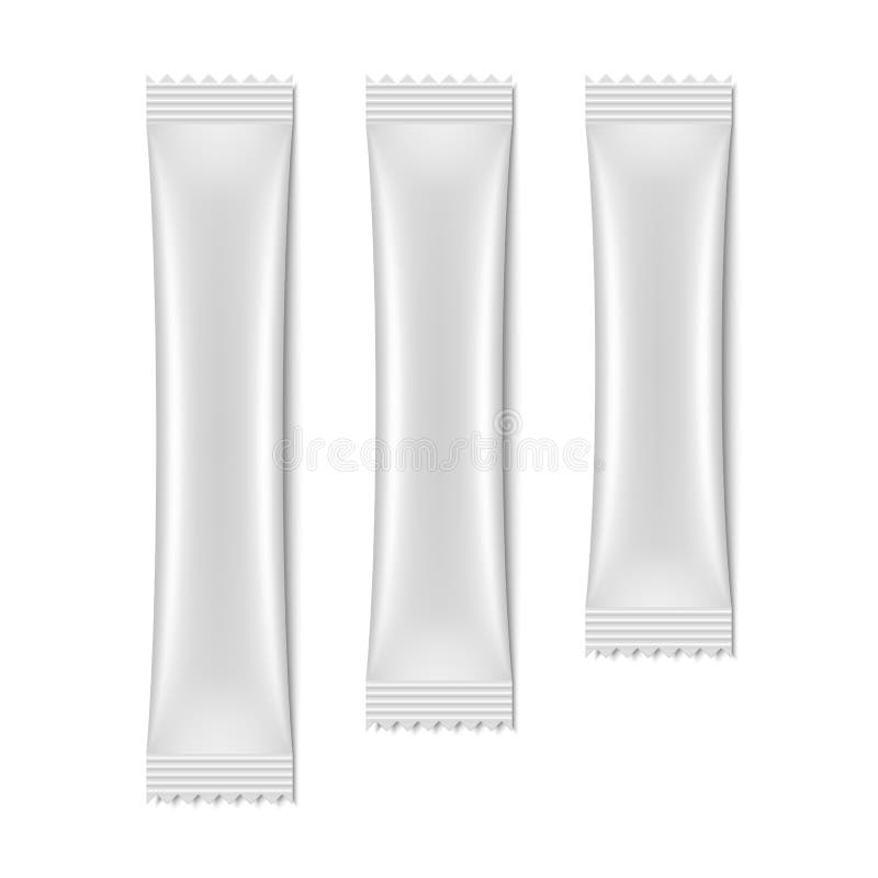 Download White Blank Sachet Packaging, Stick Pack Stock Vector - Illustration of powder, pack: 40704375