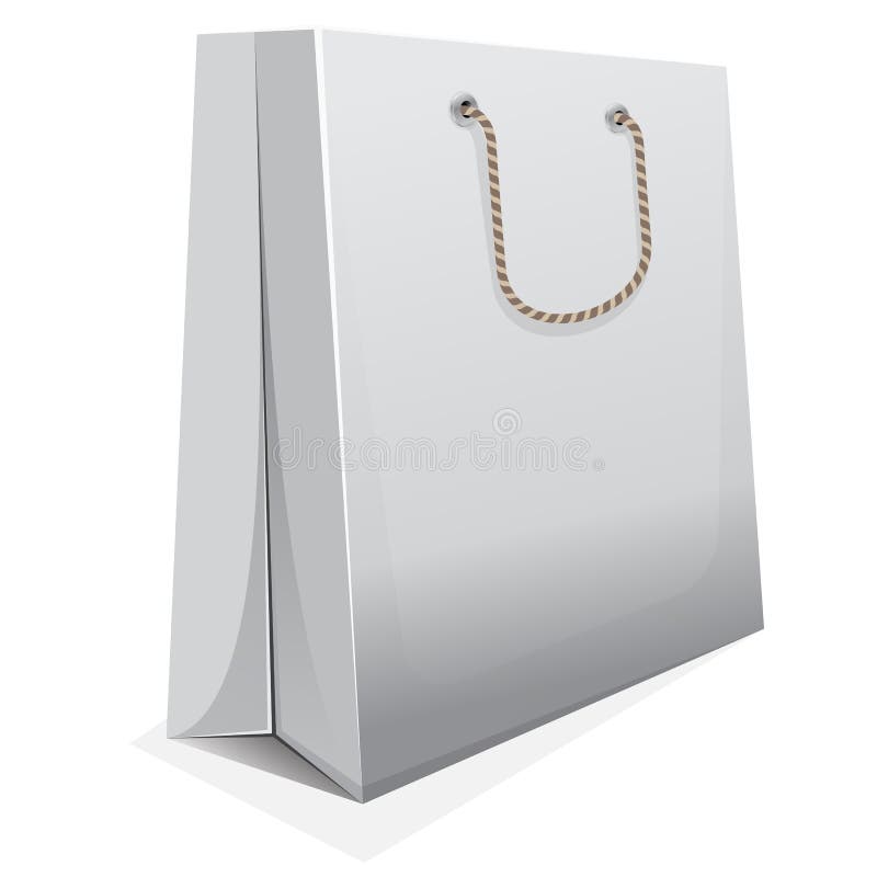 White Blank Shopping Bag, Vector Template Stock Vector - Illustration ...