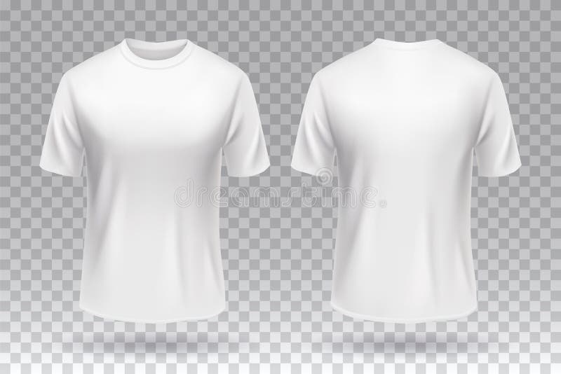 White Blank T-shirt Front and Back Template Mockup Design Isolated ...