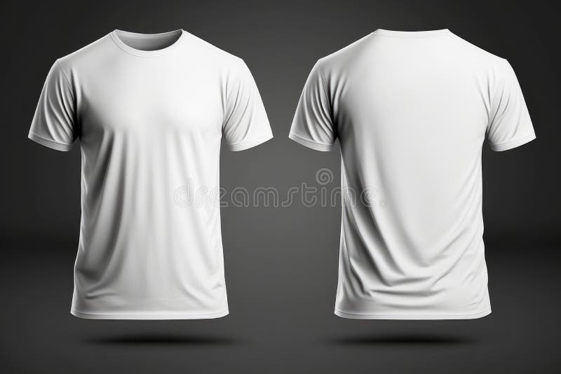 White Blank T-shirt Template on Invisible Mannequin Stock Illustration ...