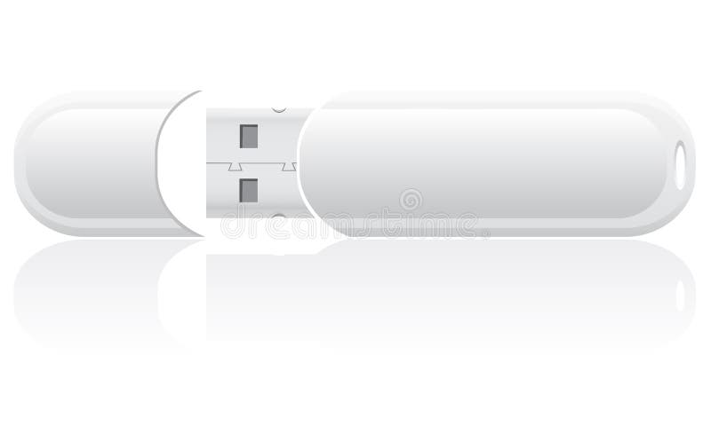 White blank usb flash vector illustration