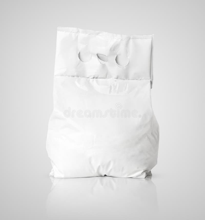 Download White Blank Washing Powder Bag Package On Gray Stock Image - Image of paper, clothing: 75792461