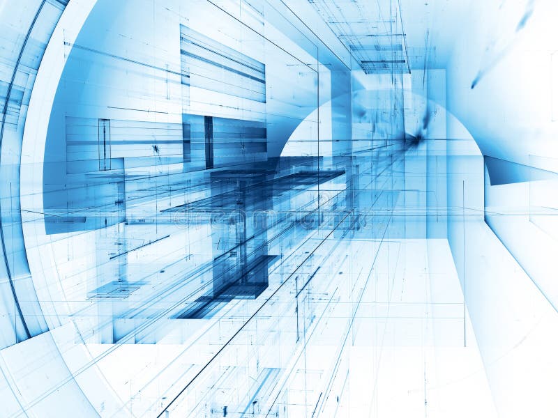 White and blue background- abstract digitally generated 3d illus royalty free illustration