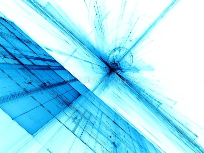 White and blue background - digitally generated image stock illustration
