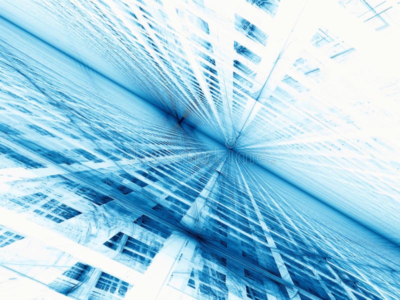 White-blue background with grid and lights - abstract digitally stock illustration