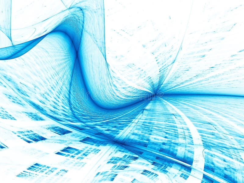 Wave and grid - abstract digitally generated image royalty free illustration