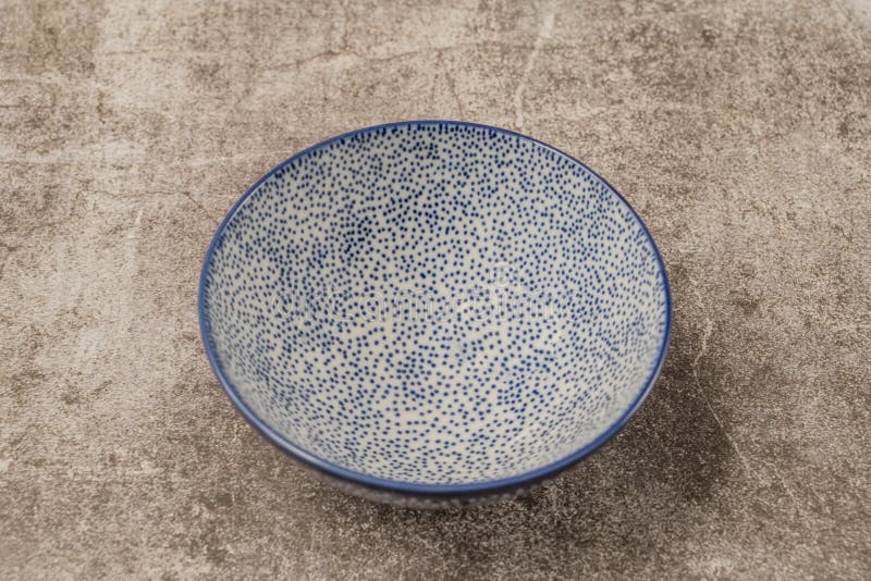 White and Blue Chinese Porcelain Bowl with Thousands of Dots Stock