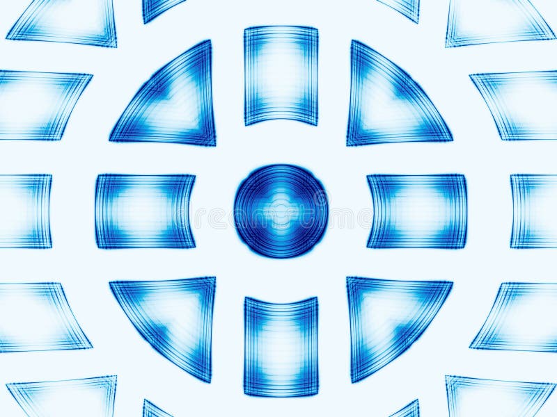 White and blue circle ornament - abstract digitally generated im stock illustration