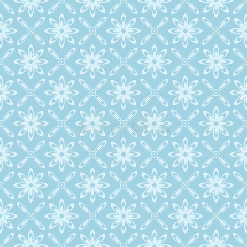 White and blue floral seamless pattern