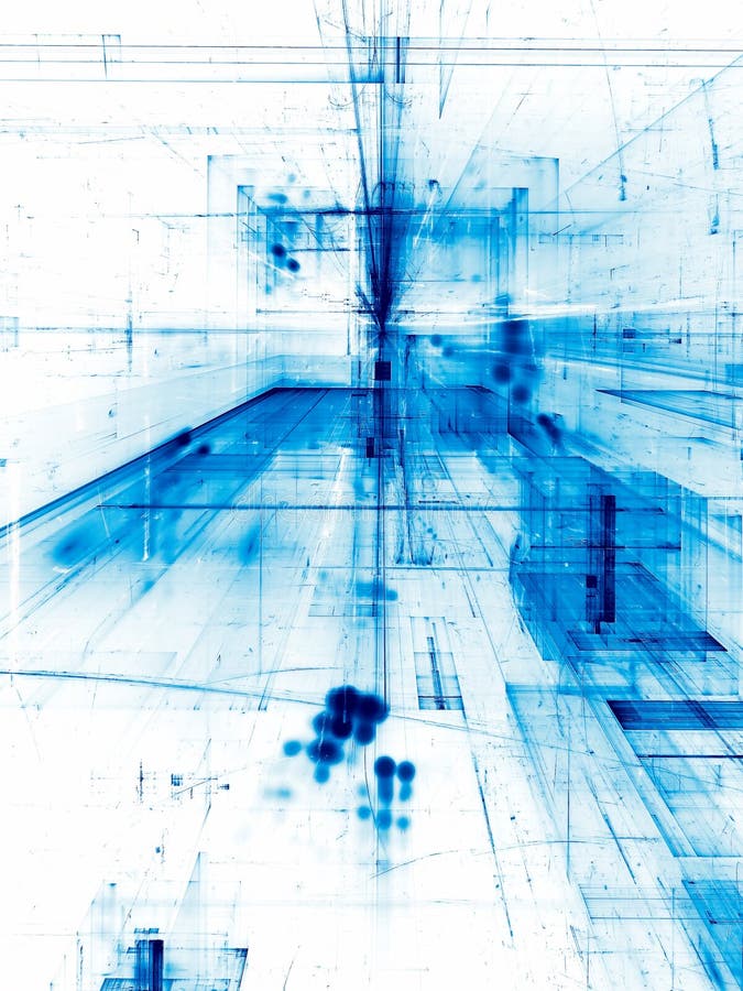 White and blue fractal illustration - pale backdrop for any purposes stock illustration