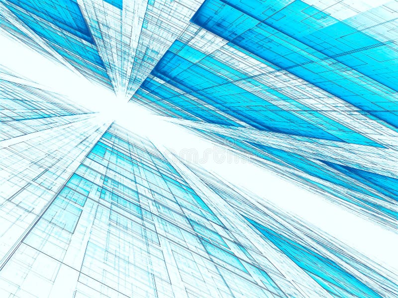 White and blue background - abstract digitally generated image stock illustration