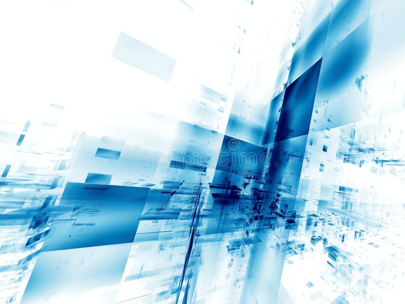 White and blue perspective background with copy space - abstract digitally generated image stock illustration