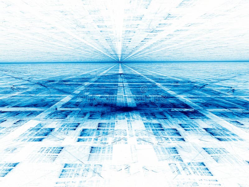 White and blue perspective background - digitally generated ima vector illustration