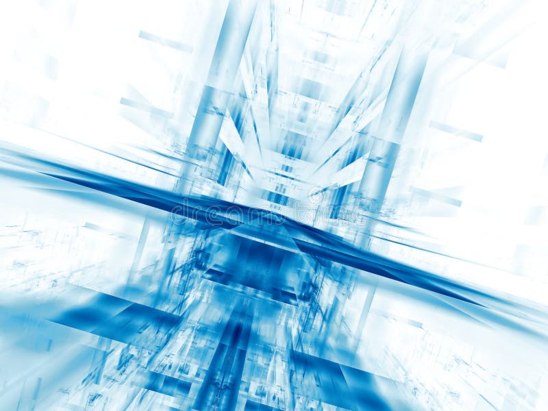 White and blue portal - digitally generated image stock illustration