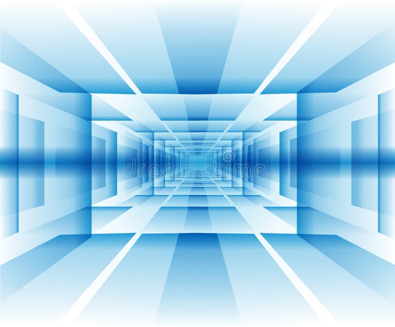 White and blue perspective background for tech projects stock illustration