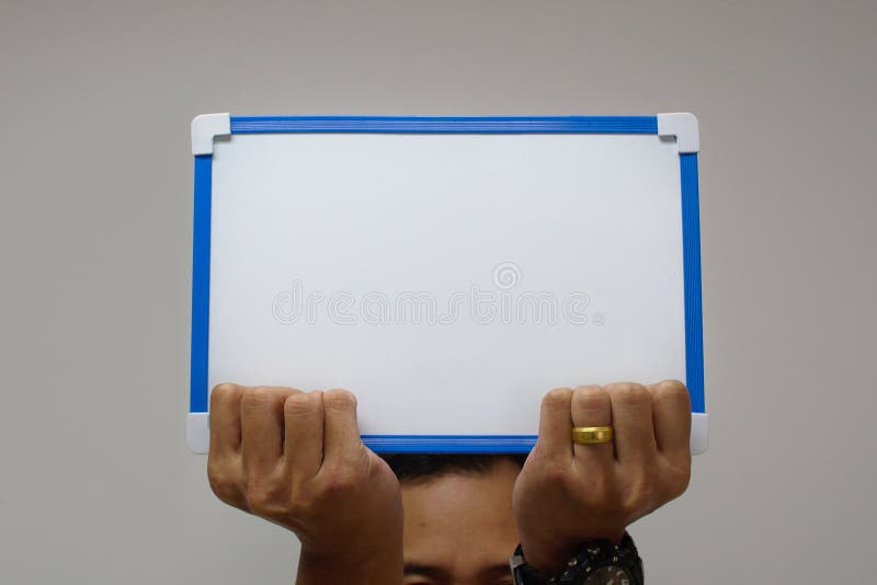 White Board Held by Male Hands Stock Image Image of font, held 191268283